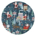 thumbnail image 1 of Dark Blue Christmas Santa Pattern Round Blanket,Comfortable Soft Flannel Throw Blanket,All Season,Warm Lightweight Blankets for Sofa Bed Couch Living Room Chair 60"x60", 1 of 5