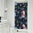thumbnail image 1 of Dark Blue Christmas Santa Pattern Shower Curtain 36"x72" ,Bathroom Decorative Shower Curtains Set with 12 Hooks,Modern Waterproof Washable Shower Curtain, 1 of 6