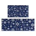 thumbnail image 1 of Dark Blue Christmas Snowflake Pattern Kitchen Rugs Sets Of 2,Anti Fatigue Kitchen Mat Rugs Non Slip Washable,Decorative Kitchen Floor Mats for Kitchen,Sink,Laundry,17"x30"+17"x47", 1 of 7
