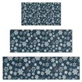thumbnail image 1 of Dark Blue Christmas Snowflake Pattern Kitchen Rugs Sets Of 3,Kitchen Runner Rugs Non Skid Washable,Decorative Kitchen Floor Mats for Kitchen,Sink,Laundry,17"x30"+ 17"x47" + 17"x59", 1 of 6