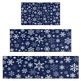 thumbnail image 1 of Dark Blue Christmas Snowflake Pattern Kitchen Rugs Sets Of 3,Kitchen Runner Rugs Non Skid Washable,Decorative Kitchen Floor Mats for Kitchen,Sink,Laundry,17"x30"+ 17"x47" + 17"x59", 1 of 6
