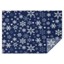 Dark Blue Christmas Snowflake Pattern Rectangle Tablecloth 60"x84",Waterproof Polyester Rectangle Table Cloth, Wipeable Spillproof Polyester Tablecloth for Dining, Camping, Indoor and Outdoor