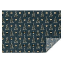 Dark Blue Christmas Tree Pattern Rectangle Tablecloth 60"x84",Waterproof Polyester Rectangle Table Cloth, Wipeable Spillproof Polyester Tablecloth for Dining, Camping, Indoor and Outdoor