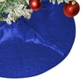thumbnail image 1 of Dark Blue Christmas Tree Skirt, CXALSSY 24 inches Round Christmas Tree Skirt for XMAS Party Christmas Tree Decoration, 1 of 6