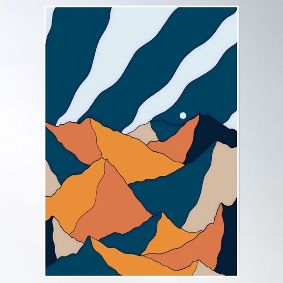 Dark Blue Cloud Sky Poster Wall Art, Modern Wall Decor, 8x12 UNFRAMED