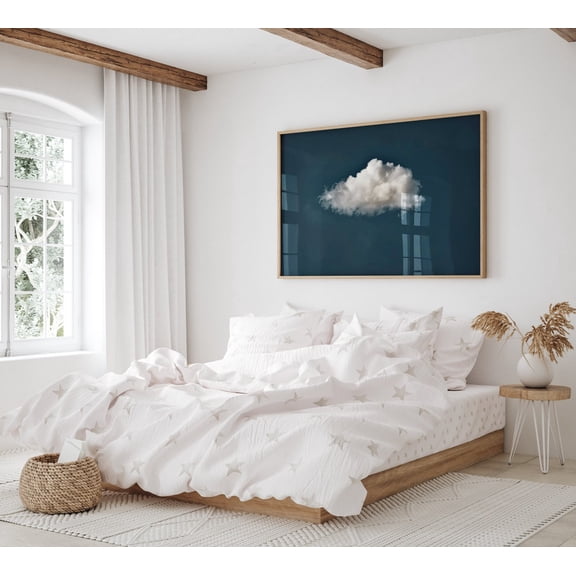 Dark Blue Cloud Wall Art, Abstract Art Print, Dark Blue Decor Print, Minimalist Wall Art, Surreal Cloud Print, Living Room Decor Wall Art, Modern Wall Decor, 8x12 UNFRAMED