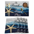 thumbnail image 1 of Dark Blue Coastal Placemats Set of 4, Summer Starfish Beach Wood Grain Placemats for Dining Table, Place Mats for Kitchen Tabletop, Waterproof Wipeable Dining Table Mats Set, 1 of 9