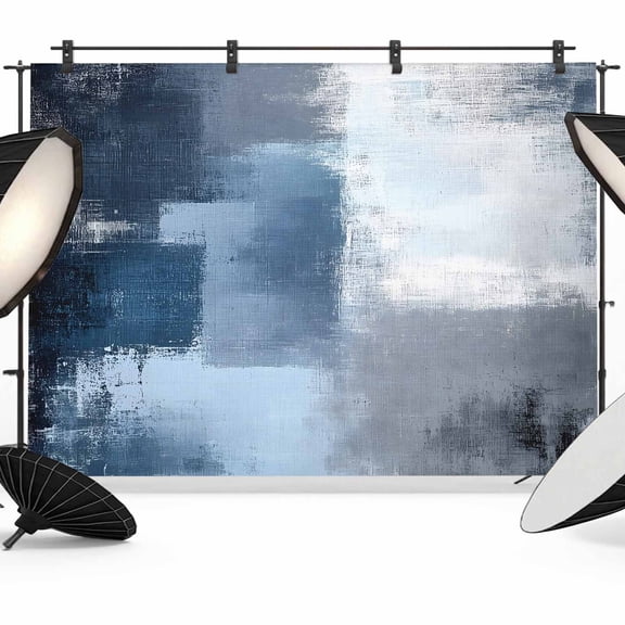 Dark Blue Color Block Backdrop for Photography, Abstract Shabby Modern Art Photo Backdrop Portrait Background Party Banner Photo Backgrounds for Studio Booth Props, 7x5ft