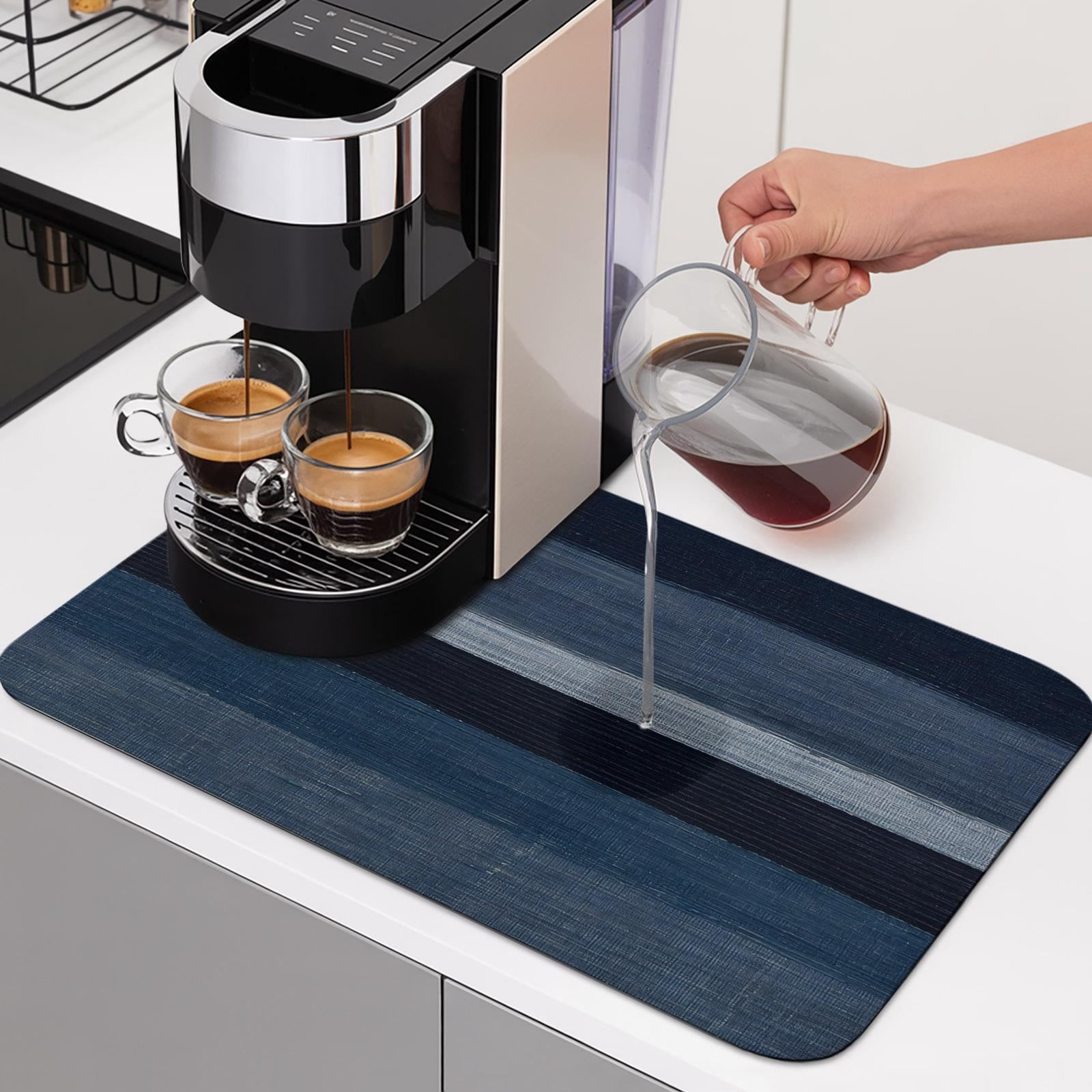 Dark Blue Color Block Dish Drying Mat,Absorbent Diatomaceous Earth Mats ...