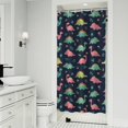 thumbnail image 1 of Dark Blue Colorful Dinosaur and Flower Pattern Shower Curtain 36"x72" ,Bathroom Decorative Shower Curtains Set with 12 Hooks,Modern Waterproof Washable Shower Curtain, 1 of 6