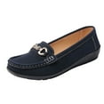thumbnail image 1 of Dark Blue Comfortable Flocked Slip On Shoes For Women With Soft Footbed Lightweight And Easy To Wear Ideal For Daily Use And Errands, 1 of 2