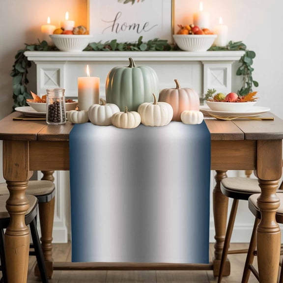 Dark Blue Cotton Linen Table Runner, Washable Table Runners for Kitchen, Dining Room, Holiday, Home Party Table Decor, 13x90 Inches