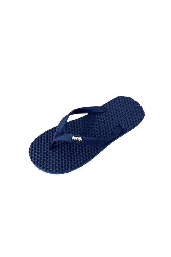 Dark Blue Couple Thong Sandals Anti Slip Wear Resistant Massage Footbed Comfortable Lightweight Beach Outdoor Indoor Summer Walking Shoes Size 43-44