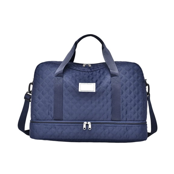 Dark Blue Crossbody Travel Gym Bag Large Capacity With Dry Wet Compartments