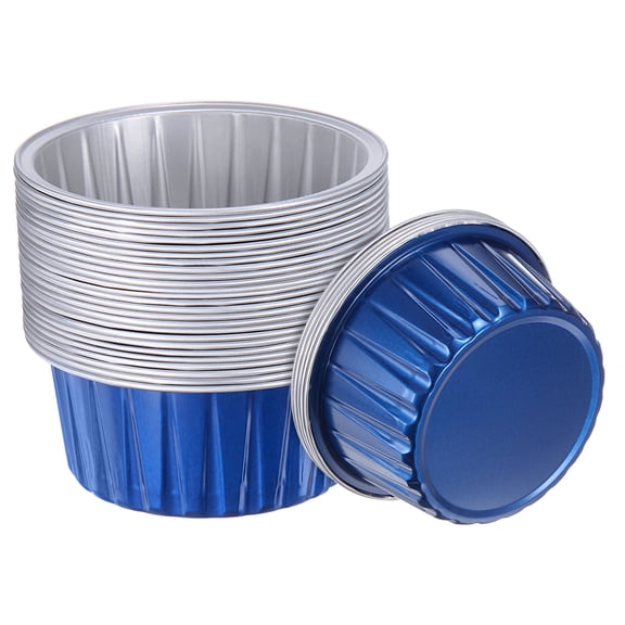 Dark Blue Cupcake Cups, 50pcs 66x36x85mm Aluminum Foil Standard Cupcake Liners