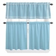 thumbnail image 1 of Dark Blue Curtain Valances Set Solid Color Kitchen Curtains 24&nbsp;inch Length Rod Pocket Valance and Tiers 3 Piece Set Small Bedroom Bathroom Laundry Decor, 1 of 9