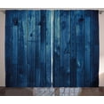 thumbnail image 1 of Ambesonne Dark Blue Curtains 2 Panel Set, Wooden Planks Texture, 108" x 63", Pale Blue Dark Blue, 1 of 2