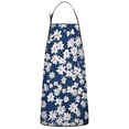 thumbnail image 1 of Dark Blue Daisy Flower Pattern Apron-Garden Aprons for Women with Pockets-Cotton Linen Waterproof Kitchen Cooking Gardening Aprons Adjustable for Kitchen,Cooking,BBQ and Salon 33x27 Inch, 1 of 4