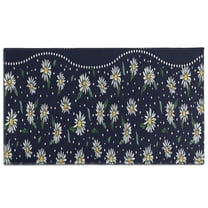 Dark Blue Daisy Flower Pattern Door Rugs,Washable Non Slip Door Mats Indoor,Decorative Door Mats,Entry Mat Indoor for Entrance,Bedroom,Kitchen,Bathroom,17"x30"