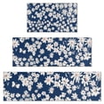 thumbnail image 1 of Dark Blue Daisy Flower Pattern Kitchen Rugs Sets Of 3,Kitchen Runner Rugs Non Skid Washable,Decorative Kitchen Floor Mats for Kitchen,Sink,Laundry,17"x30"+ 17"x47" + 17"x59", 1 of 6