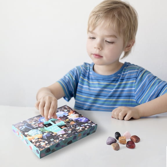 Dark Blue Dark Blue 24 Day Christmas Advent Calendar With Natural Crystal Agate Stone Collection For Kids Holiday Gift Box