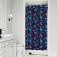thumbnail image 1 of Dark Blue Dinosaur Volcano Pattern Shower Curtain 36"x72" ,Bathroom Decorative Shower Curtains Set with 12 Hooks,Modern Waterproof Washable Shower Curtain, 1 of 6
