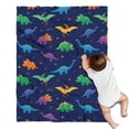 thumbnail image 1 of Dark Blue Dinosaurs Colorful Pattern Blanket,Comfortable Soft Flannel Throw Blanket,All Season,Warm Lightweight Blankets for Sofa Bed Couch Living Room Chair,30"x40", 1 of 4