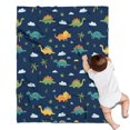 thumbnail image 1 of Dark Blue Dinosaurs Palms Clouds Pattern Blanket,Comfortable Soft Flannel Throw Blanket,All Season,Warm Lightweight Blankets for Sofa Bed Couch Living Room Chair,30"x40", 1 of 4