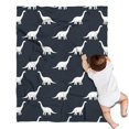 thumbnail image 1 of Dark Blue Dinosaurs Silhouette Pattern Blanket,Comfortable Soft Flannel Throw Blanket,All Season,Warm Lightweight Blankets for Sofa Bed Couch Living Room Chair,30"x40", 1 of 4