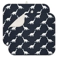 thumbnail image 1 of Dark Blue Dinosaurs Silhouette Pattern Dish Drying Mat for Kitchen 1 Pack, Ultra Absorbent Microfiber Dishes Drainer Mats,16"x18", 1 of 6