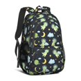 thumbnail image 1 of Dark Blue Dinosaurs Space Pattern Cute School Backpack Bag with Padded Back and Adjustable Shoulder Straps 16.9 X 12.6 X 5.9 Inches, 1 of 5