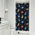 thumbnail image 1 of Dark Blue Dinosaurs Space Pattern Shower Curtain 36"x72" ,Bathroom Decorative Shower Curtains Set with 12 Hooks,Modern Waterproof Washable Shower Curtain, 1 of 6