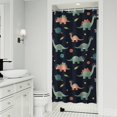 thumbnail image 1 of Dark Blue Dinosaurs Space Pattern Shower Curtain 36"x72" ,Bathroom Decorative Shower Curtains Set with 12 Hooks,Modern Waterproof Washable Shower Curtain, 1 of 6