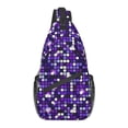 thumbnail image 1 of Dark Blue Disco Ball Glitter Sling Chest Bag Customized Shoulder Crossbody Backpack for Men Cycling Camping Daypack, 1 of 7