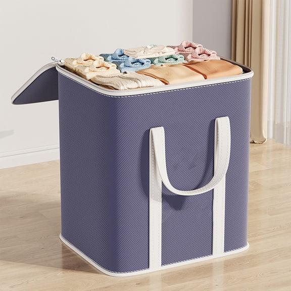 Dark Blue Double Shoulder Storage Bag Thickened Large Capacity Quilt Storage Bag Household Clothing Storage Box