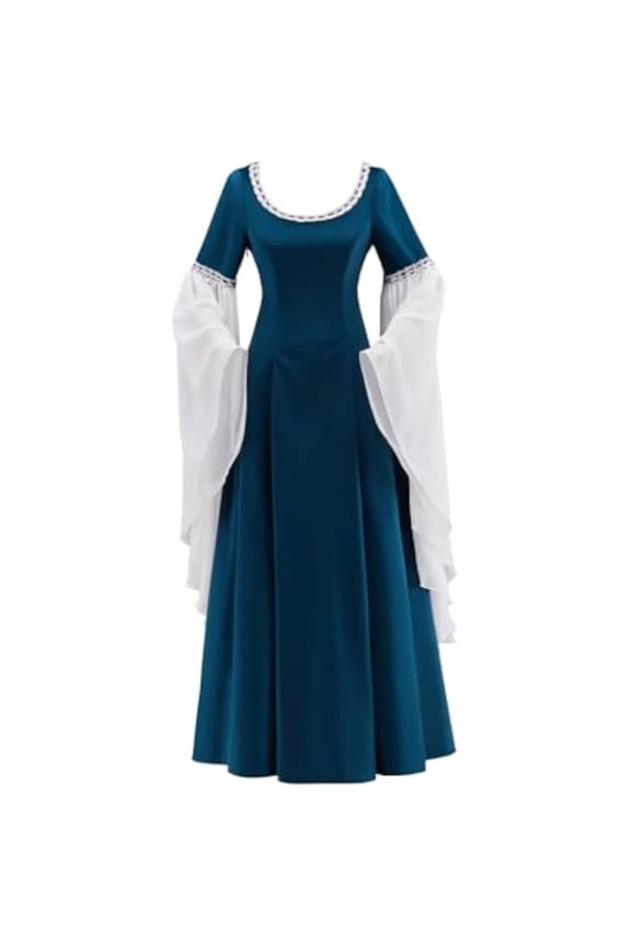 Dark Blue Dress Elf Queen Gown Medieval Halloween Outfit for Women