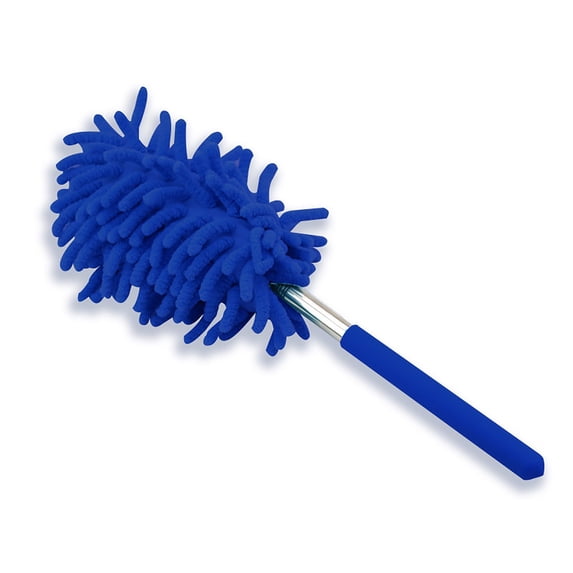 Dark Blue Extendable Microfiber Duster – 29" Telescoping Car & Home Cleaning Brush, Washable Spring Tool (1pc, Stainless Steel)