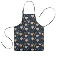 thumbnail image 1 of Dark Blue Fairy Princess Pattern Kids Aprons for Girls and Boys,Adjustable Neck Strap Toddler Aprons for Kids Cooking Baking,23.6"x19", 1 of 7