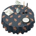 thumbnail image 1 of Dark Blue Football Repeat Pattern Round Tablecloth 60"x60",Wrinkle Wipeable Table Cloth for Kitchen Dining Room Picnic Patio Party, 1 of 6