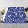 Dark Blue Glitter Patterns Throw Blanket for Couch, Soft Comfy Warm
