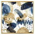 thumbnail image 1 of Dark Blue & Golden Textures With Abstract Pattern 30 in x 30 in Framed Painting Canvas Art Print, by Designart, 1 of 5