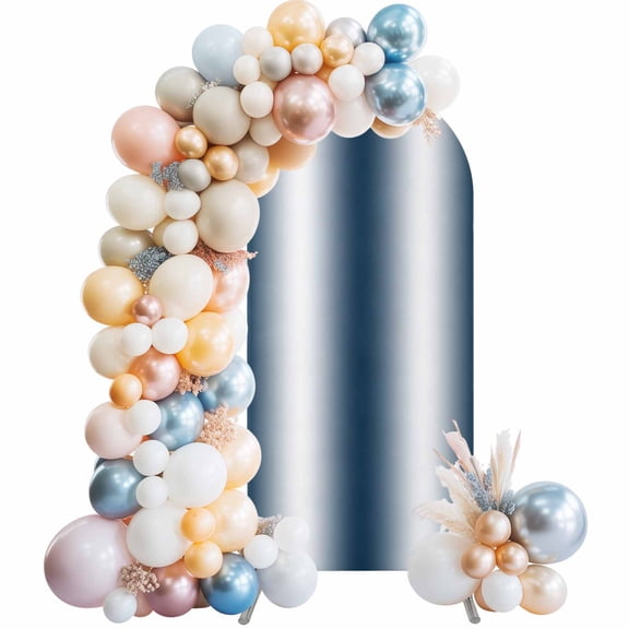 Dark Blue Gradient Arch Backdrop Cover 4 FT Countryside Farmhouse Stretchy Elastic Arch Stand Covers Spandex Arched Background Birthday Wedding Party Decoration (No Stand)