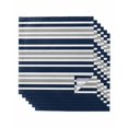 thumbnail image 1 of Dark Blue Gray Cloth Napkins Set of 6 Reusable Dinner Napkins, Horizontal Stripe Minimalist Geometric Cocktail Napkin Washable Table Napkins for Wedding/Holiday Party/Baby Shower 20"x20", 1 of 7