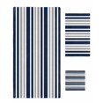 thumbnail image 1 of Dark Blue Gray Towel Set of 3, Soft Microfiber Bath Towels, Hand Towel, Washcloths, Horizontal Stripe Minimalist Geometric Quick-Dry Absorbent Towels for Bathroom Kitchen Hotel Beach Gym Spa, 1 of 7