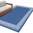 thumbnail image 1 of Dark Blue Greek Key Large Area Rugs for Bedroom Living Room, Soft Non Slip Carpet Bedside Rug, Geometric Greece Ancient Farmhouse Geo Rectangular Floor Cover Kitchen Accent Rug 3'x5' for Office, 1 of 9