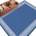 thumbnail image 1 of Dark Blue Greek Key Large Area Rugs for Bedroom Living Room, Soft Non Slip Carpet Bedside Rug, Geometric Greece Ancient Farmhouse Geo Rectangular Floor Cover Kitchen Accent Rug 8'x10' for Office, 1 of 9