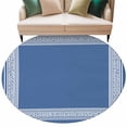 thumbnail image 1 of Dark Blue Greek Key Large Area Rugs for Bedroom Living Room, Soft Non Slip Carpet Bedside Rug, Geometric Greece Ancient Farmhouse Geo Round Floor Cover Kitchen Accent Rug 6' for Dining Room/Office, 1 of 9