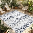 thumbnail image 1 of Dark Blue Grey Botanical Outdoor Rug for Patio/Deck/Porch, Non-Slip Large Area Rug 4 x 6 Ft, Spring Floral Summer Farmhouse Indoor Outdoor Rugs Washable Area Rugs, Camping Rug Carpet Runner, 1 of 8
