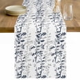 thumbnail image 1 of Dark Blue Grey Botanical Table Runner - 90 Inch Long Spring Floral Summer Farmhouse Cotton and Linen Blended Dress Scarves Farmhouse Table Runner for Kitchen Dining, Coffee Table, 13" x 90", 1 of 8