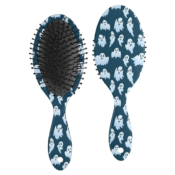 Dark Blue Halloween Ghosts Hair Brush,Girls Detangling Hair Brush,Glide Through Tangles with Ease for Wet & Dry Hair,8.8"X2.8"